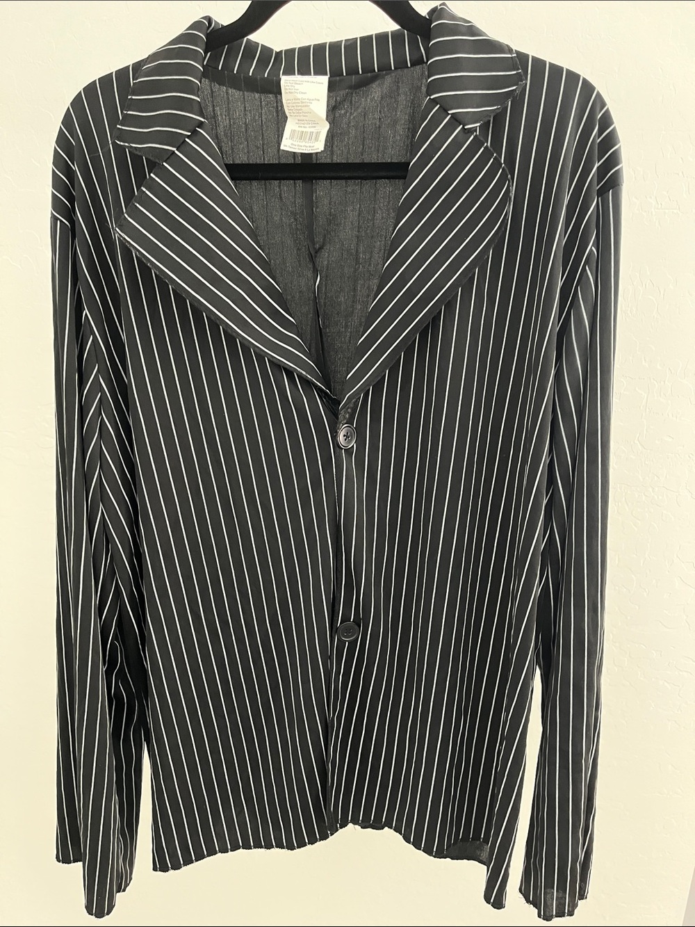 Black Pinstripe Costume Shirt Jacket